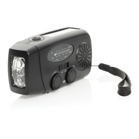 Radio d&#039;urgence en plastique recyclé RCS RescueWave noir | sans marquage | non disponible | non disponible