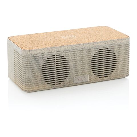 Enceinte 5W avec chargeur à induction en fibre de paille marron | sans marquage | non disponible | non disponible