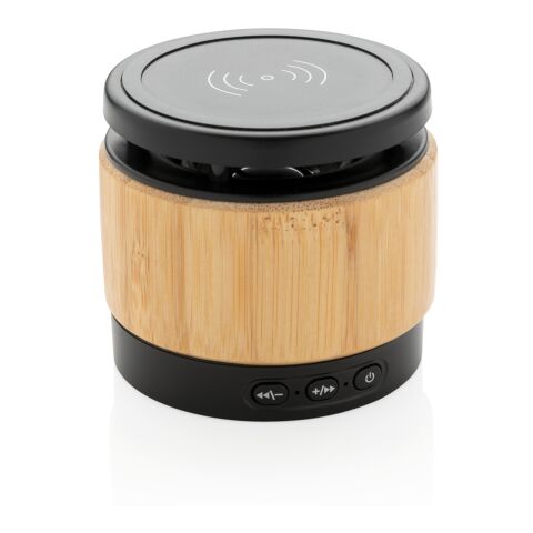 Enceinte 3W avec chargeur à induction en bambou marron-noir | sans marquage | non disponible | non disponible