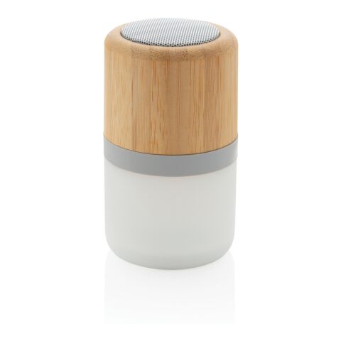 Enceinte 3W en bambou avec lumière d&#039;ambiance blanc | sans marquage | non disponible | non disponible