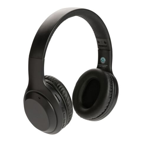Casque audio en plastique recyclé RCS noir | sans marquage | non disponible | non disponible