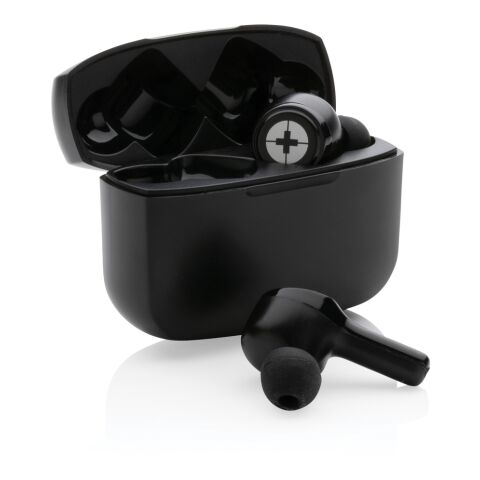 Écouteurs ANC et TWS Swiss Peak en plastique recyclé RCS noir | sans marquage | non disponible | non disponible