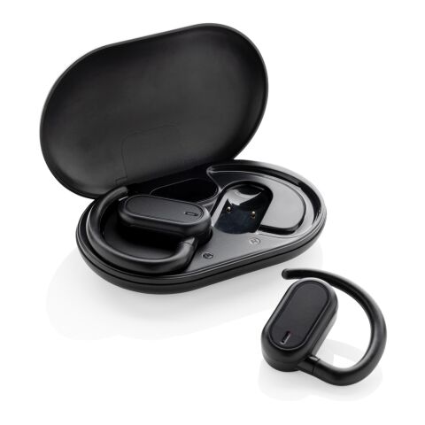 Écouteurs TWS à oreille ouverte en plastique RCS Fitsound noir | sans marquage | non disponible | non disponible