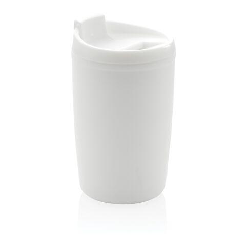 Mug en PP recyclé GRS avec couvercle à bascule blanc | sans marquage | non disponible | non disponible