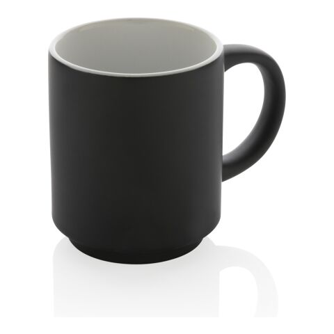 Mug en céramique empilable noir | sans marquage | non disponible | non disponible