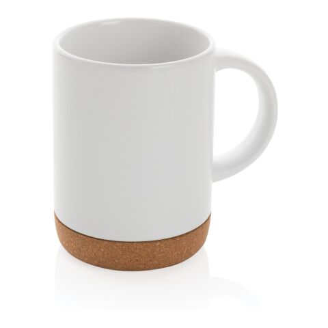 Mug en céramique avec base en liège blanc | sans marquage | non disponible | non disponible