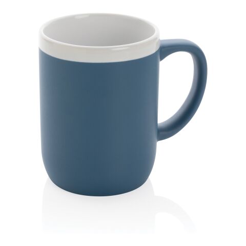 Mug en céramique avec bord blanc bleu-blanc | sans marquage | non disponible | non disponible