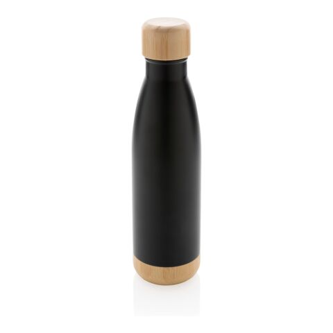 Bouteille isotherme en acier avec finition bambou noir | sans marquage | non disponible | non disponible