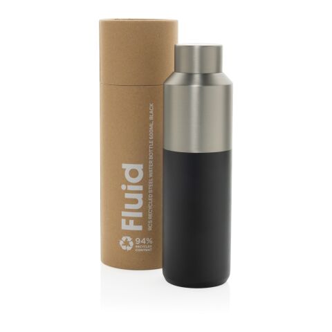 Bouteille d'eau 600ml en acier recyclé certifiée RCS Fluid noir | sans marquage | non disponible | non disponible