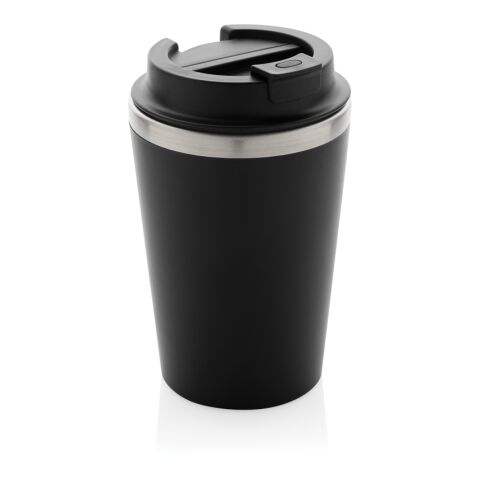 Mug 350ml à double paroi en PP recyclé RCS Java noir | sans marquage | non disponible | non disponible