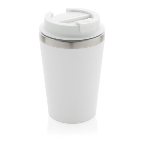 Mug 350ml à double paroi en PP recyclé RCS Java blanc | sans marquage | non disponible | non disponible