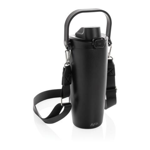 Mug en acier RCS avec bandoulière Avira Ayala noir | sans marquage | non disponible | non disponible