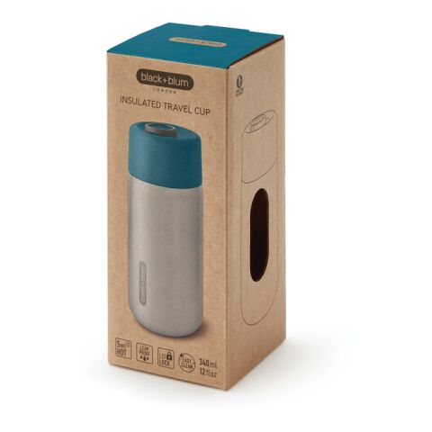Mug de voyage 340ml étanche en acier inoxydable Black+Blum turquoise | sans marquage | non disponible | non disponible