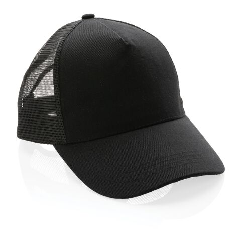 Casquette de routier 5 panneaux coton recyclé Impact AWARE™ noir | sans marquage | non disponible | non disponible | non disponible