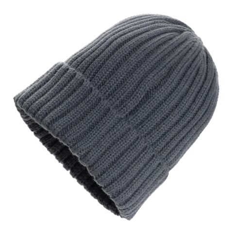 Bonnet à double côte et revers AWARE™ Polylana® Kennedi gris | sans marquage | non disponible | non disponible | non disponible