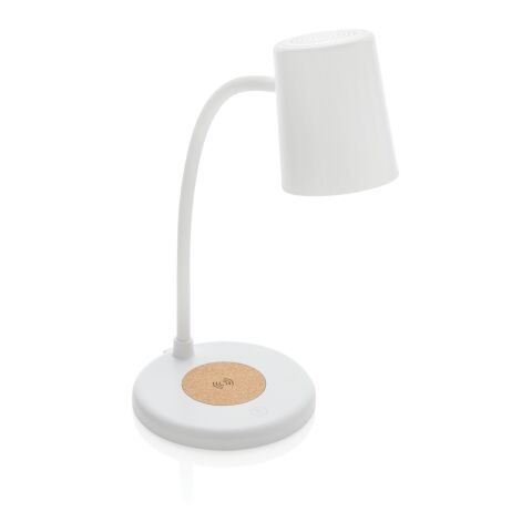 Lampe de bureau 15W en liège et plastique RCS Zenara blanc | sans marquage | non disponible | non disponible
