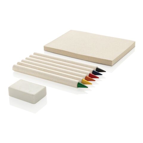 Set de 6 crayons de couleur avec carnet GRS Infinity Micki blanc | sans marquage