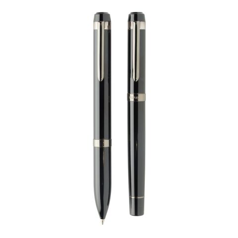 Coffret de stylos en acier recyclé Swiss Peak OSLO noir