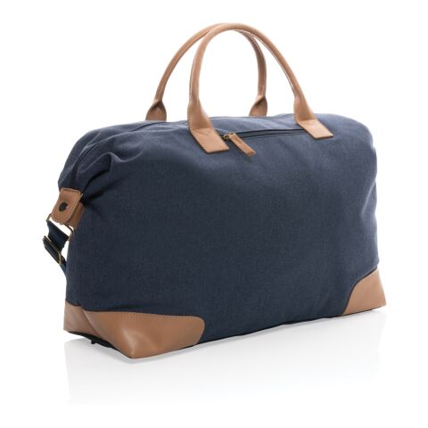 Sac weekend Impact AWARE™ en toile 16oz recyclé bleu | sans marquage | non disponible | non disponible | non disponible