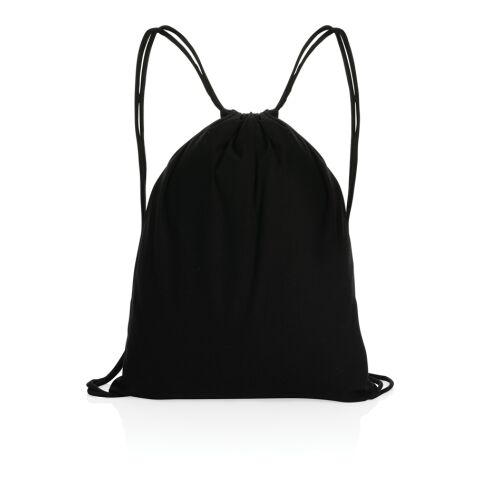 Sac à dos cordelettes en coton recyclé 145 gr Impact AWARE™ noir | sans marquage | non disponible | non disponible | non disponible