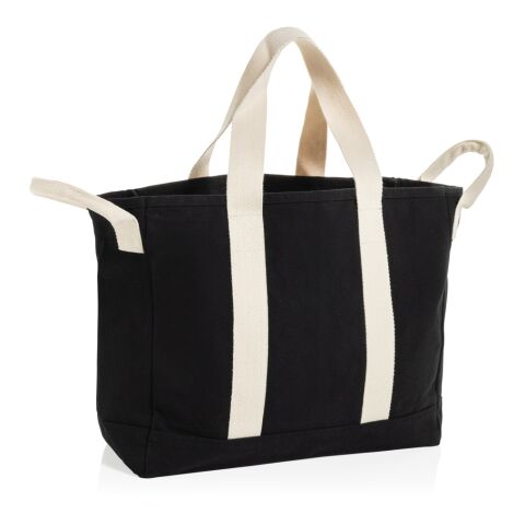 Sac de plage BEAU AWARE™ en toile recyclée 400 g/m², avec po noir | sans marquage | non disponible | non disponible | non disponible