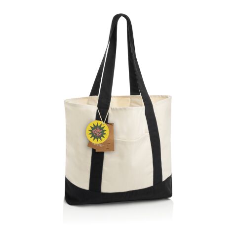Sac cabas 350gsm en coton recyclé AWARE™ SHOP LOCAL noir