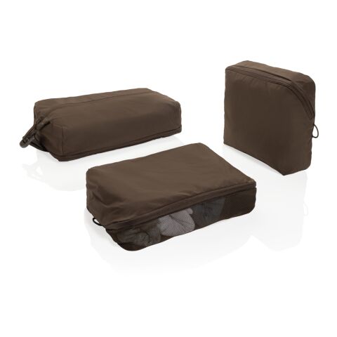 Lot de cubes de rangement en nylon recyclé RCS KENTO URBAN marron