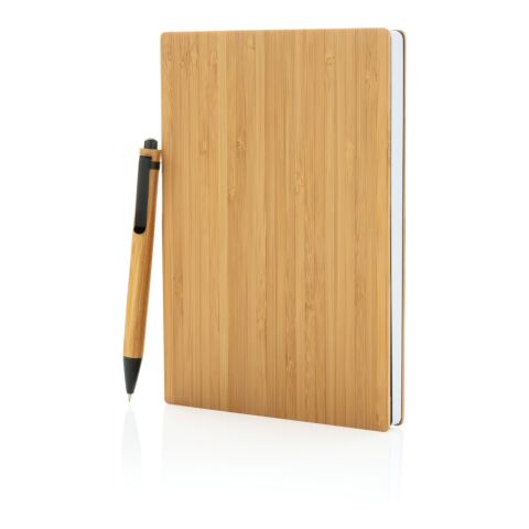Set carnet de notes A5 et stylo en bambou marron | sans marquage | non disponible | non disponible