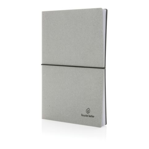 Carnet de notes A5 en cuir recyclé gris clair | sans marquage | non disponible | non disponible