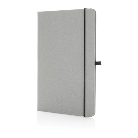 Carnet A5 à couverture rigide en cuir recyclé gris clair | sans marquage | non disponible | non disponible