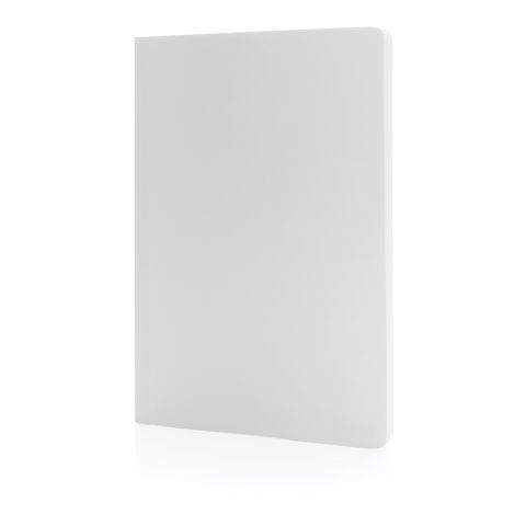 Carnet de notes A5 à couverture souple en papier minéral IMP blanc | sans marquage | non disponible | non disponible