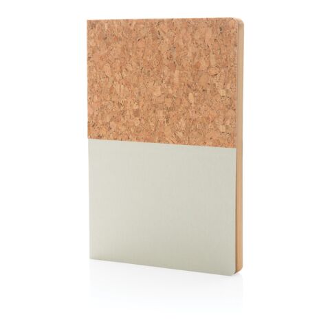 Carnet A5 à couverture en kraft et en liège gris | sans marquage | non disponible | non disponible