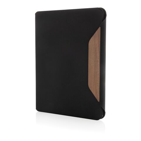 Conférencier A4 en noyer et rPET AWARE™ Teri noir | sans marquage | non disponible | non disponible