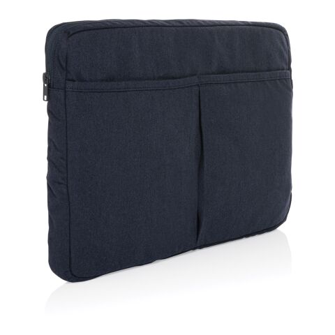 Pochette ordinateur 15,6&#039;&#039; en coton recyclé AWARE™ Laluka bleu marine | sans marquage | non disponible | non disponible | non disponible