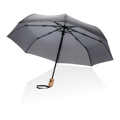Parapluie 21&quot; automatique rPET 190T et bambou Impact AWARE™ gris | sans marquage | non disponible | non disponible