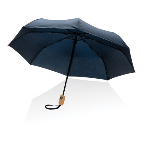 Parapluie 21" automatique rPET 190T et bambou Impact AWARE™ bleu marine | sans marquage | non disponible | non disponible