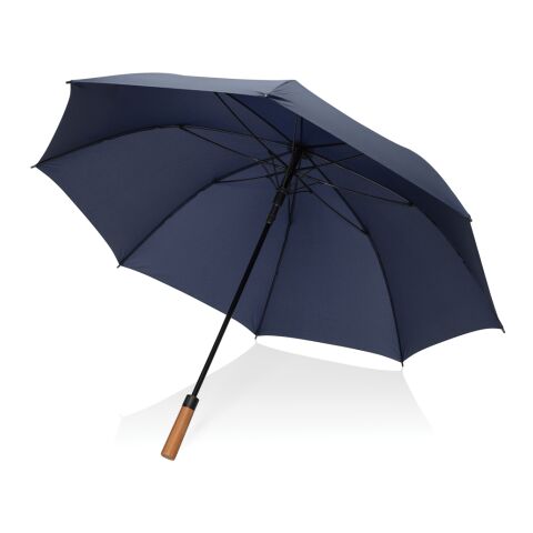Parapluie 30" en rPET Aware™ et poignée en acacias bleu marine | sans marquage | non disponible | non disponible