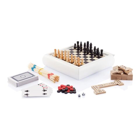 Set de jeux 5 en 1 en bois FSC® blanc | sans marquage | non disponible | non disponible