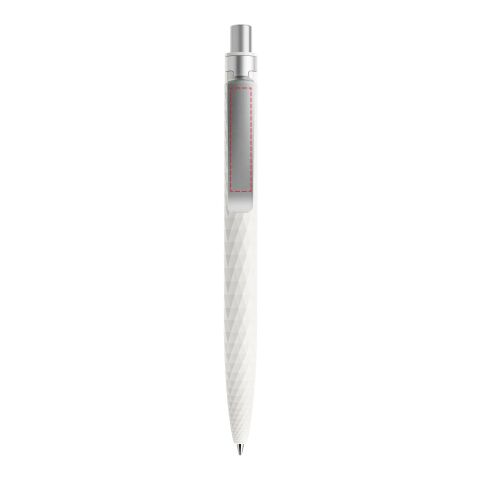 Prodir QS01 stylo à bille à poussoir mat et agrafe métal blanc/argent | non disponible | sans marquage