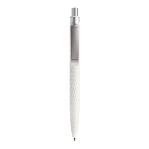 Prodir QS01 stylo à bille à poussoir Stone et agrafe métal blanc/argent | non disponible | sans marquage