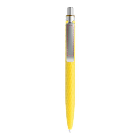 Prodir QS01 stylo à bille à poussoir Soft Touch et agrafe métal jaune/argent | non disponible | sans marquage