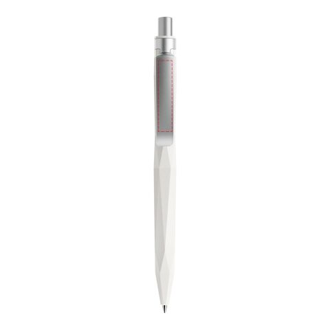 Prodir QS20 stylo à bille à poussoir mat et agrafe métal blanc/argent | non disponible | sans marquage