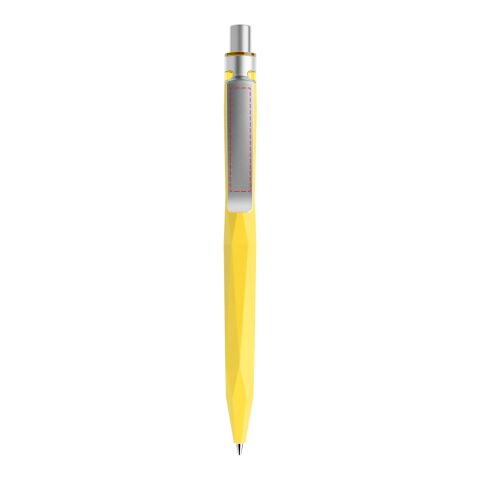 Prodir QS20 stylo à bille à poussoir Soft Touch et agrafe métal jaune/argent | non disponible | sans marquage
