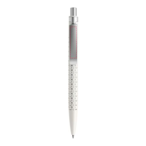 Prodir QS40 stylo à bille à poussoir mat et agrafe métal blanc/argent | non disponible | sans marquage