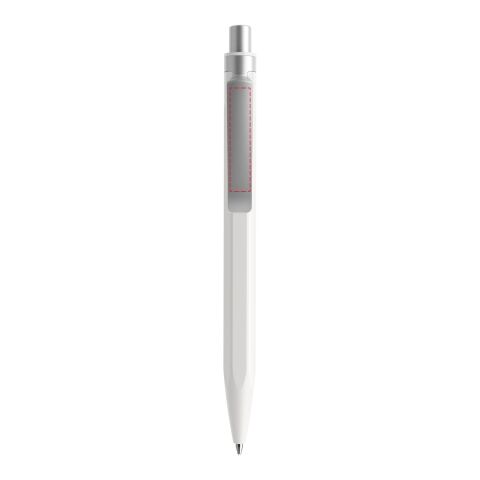 Prodir QS50 stylo à bille à poussoir mat et agrafe métal blanc/argent | non disponible | sans marquage