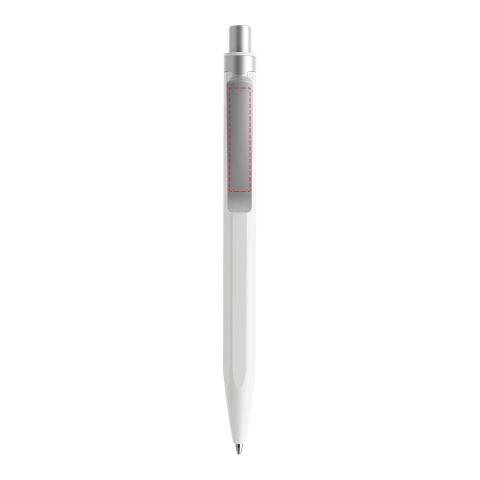 Prodir QS50 stylo à bille à poussoir Stone et agrafe métal blanc/argent | non disponible | sans marquage