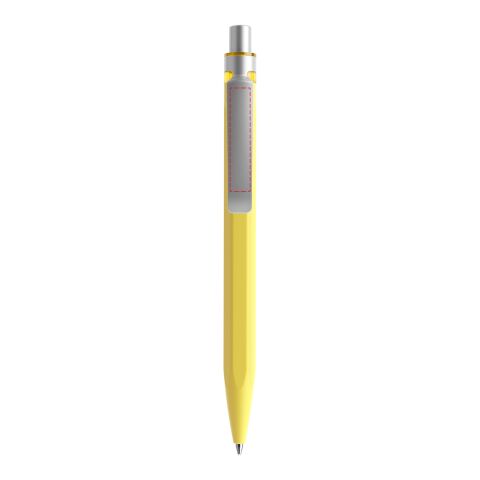 Prodir QS50 stylo à bille à poussoir Soft Touch et agrafe métal jaune/argent | non disponible | sans marquage