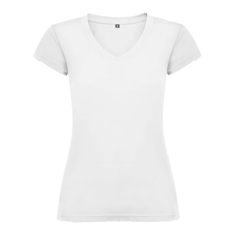 T-shirt Victoria à col en V et manches courtes pour femme Standard | blanc absolu | S | sans marquage | non disponible | non disponible | non disponible