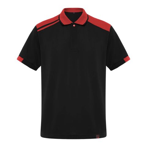 Polo unisexe antibactérien à manches courtes Samurai de 160&nbsp;g/m2 Standard | Noir-Rouge | 3XL | sans marquage | non disponible | non disponible | non disponible