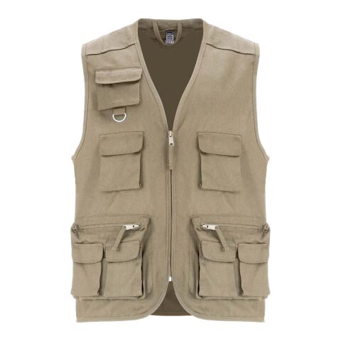 Gilet de travail multi-poches à col en V Venera de 200&nbsp;g/m2 Standard | Dark Sand | 3XL | sans marquage | non disponible | non disponible | non disponible